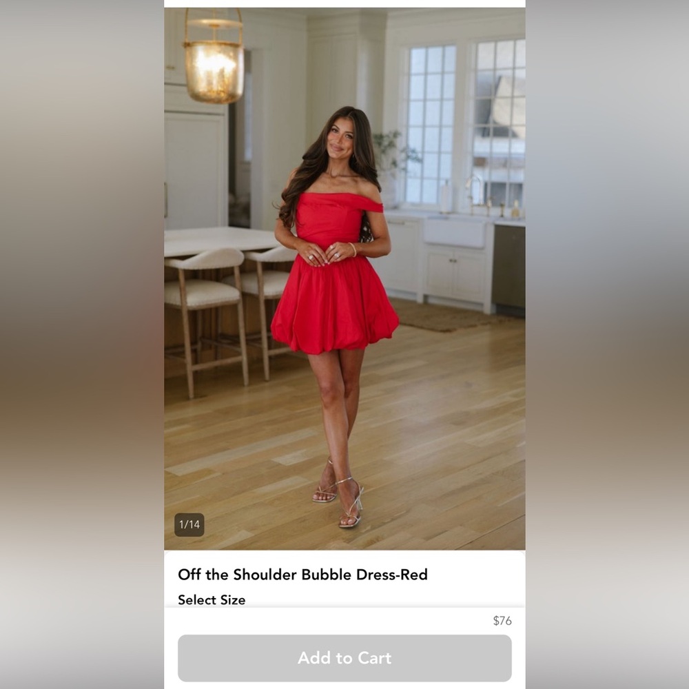 Elegant Off-Shoulder Red Dress
